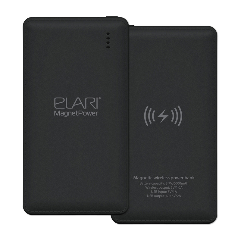Беспроводное зарядное устройство Elari MagnetPower, 6000 мАч (черный)
