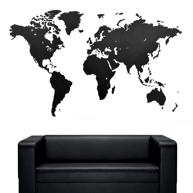 Пазл Карта мира черная 100 см х 60 см