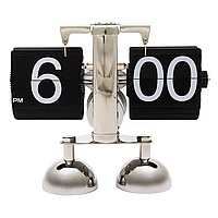 Настольные часы с перекидным табло на двух ножках Flip Clock (черный)