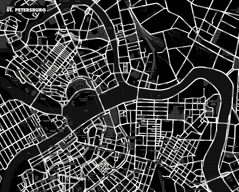 Карта САНКТ-ПЕТЕРБУРГА Palomar (черный)