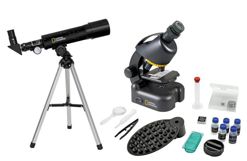 Комплект микроскоп+телескоп, «Bresser» National Geographic, с держателем для смартфона.