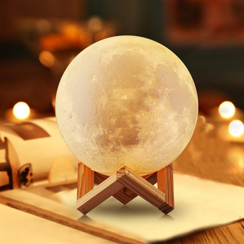 Лампа-ночник «Луна» с пультом управления, d=15 см.