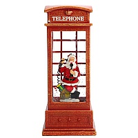 Новогодний декоративный фонарик «Дед мороз в телефонной будке»