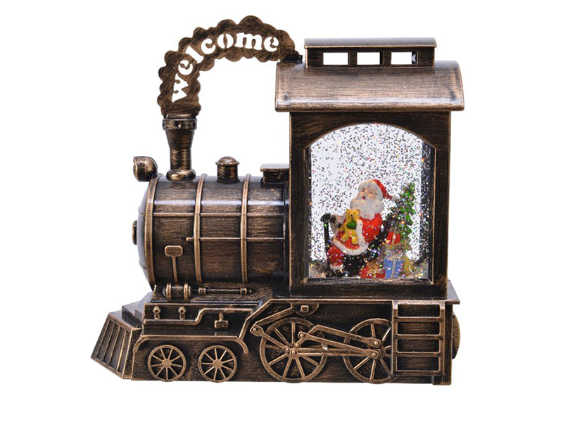 Новогодний декоративный фонарик, с музыкой «Дед мороз в поезде».