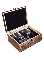 Подарочный набор для виски на две персоны «VIRON» в деревянной коробке.