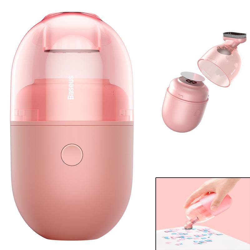 Портативный пылесос аккумуляторный, розовый «Baseus C2 Desktop Capsule Vacuum Cleaner», Pink