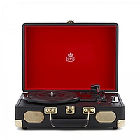 Проигрыватель-чемодан GPO Soho Black Gold, черный