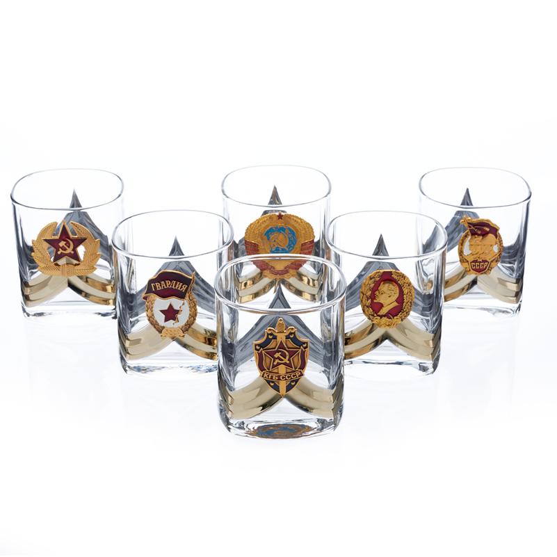 SP47 Набор из 6-ти стаканов для виски с эмблемами «СССР» 330 мл